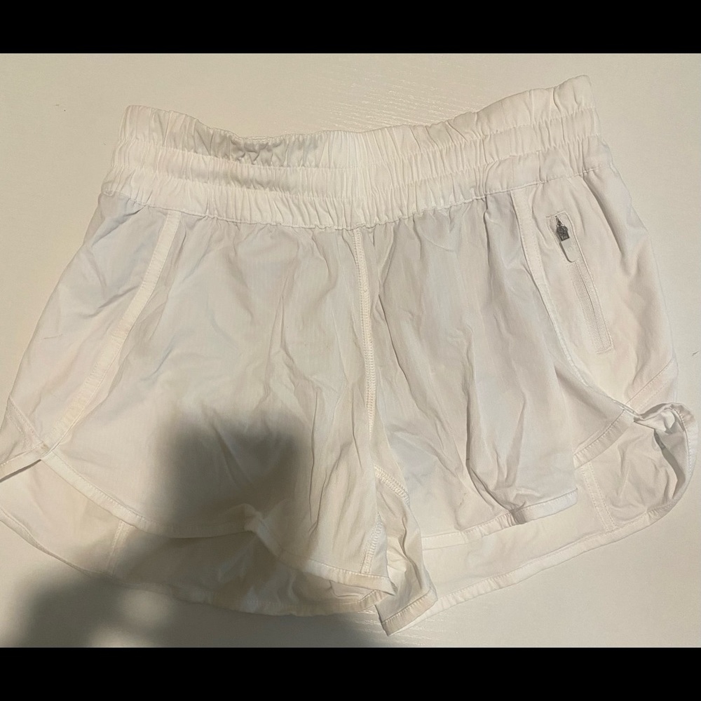Lululemon white tracker shorts.